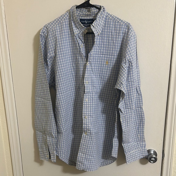 EUC Ralph Lauren Checkered Classic Fit Dress Button Down Shirt - Picture 1 of 3